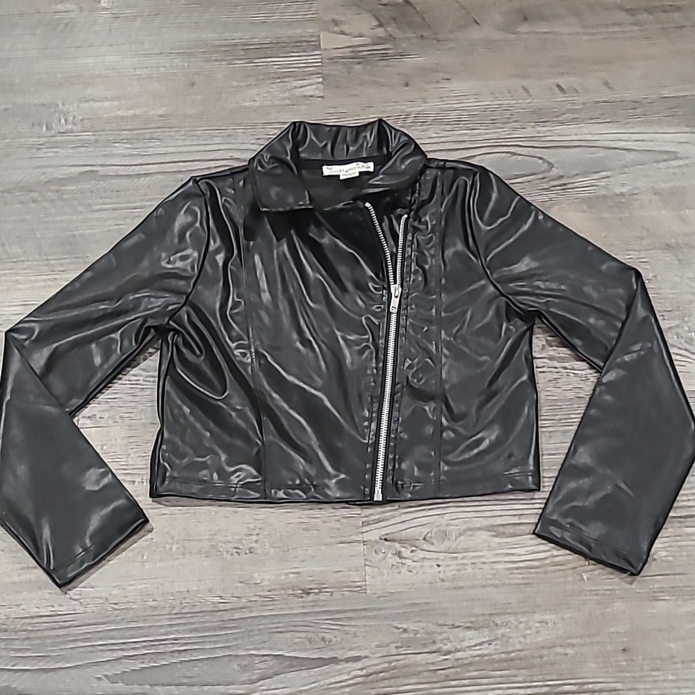 Knitworks Faux Leather Jacket Size Large 10/12
